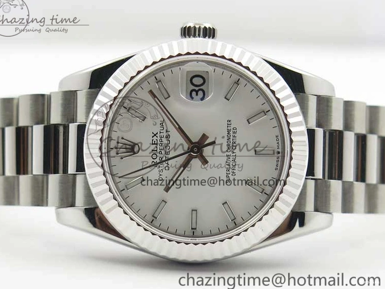 MiroTime 0322 Lightweight Datejust 31mm 278275 SS BP Maker Best Edition White Stick Markers Dial on SS President Bracelet 3100